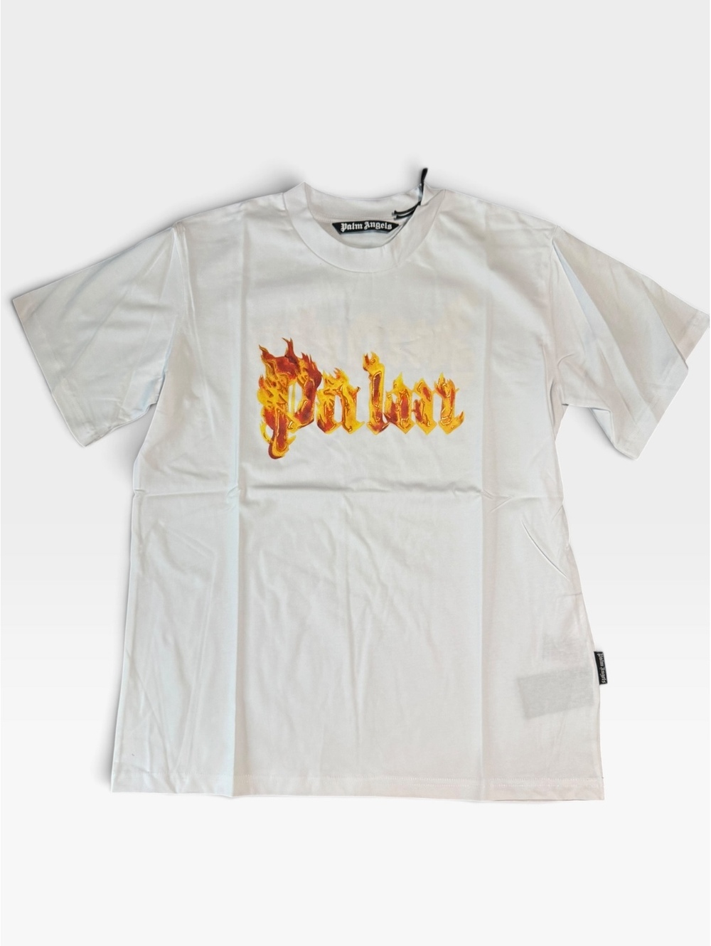 Palm Angels white flame logo T-shirt